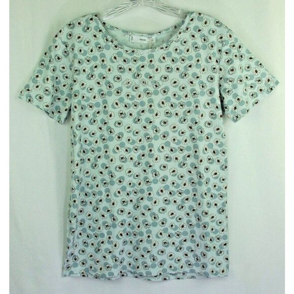 Mango Daisy Floral T-Shirt Short Sleeve Womens Size Large New - Picture 6 of 6